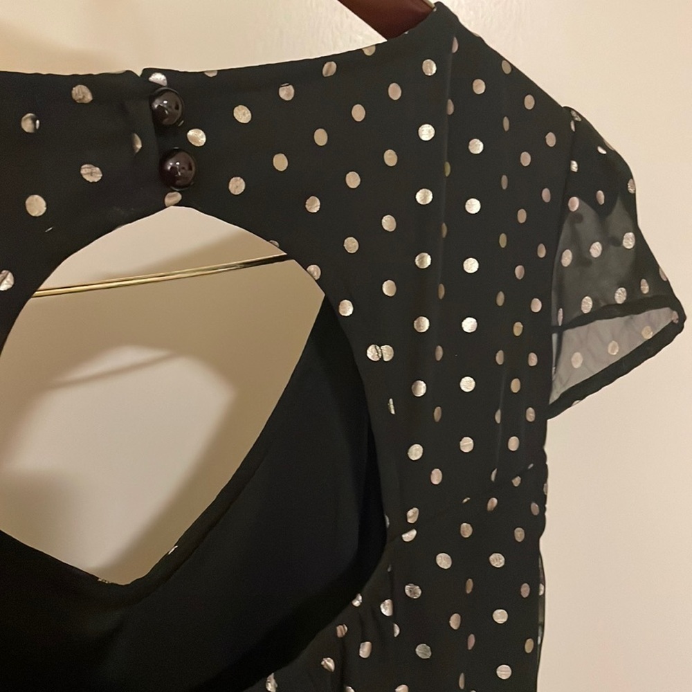 BeBop Black Dress with Gold Polka Dots - Picture 6 of 6